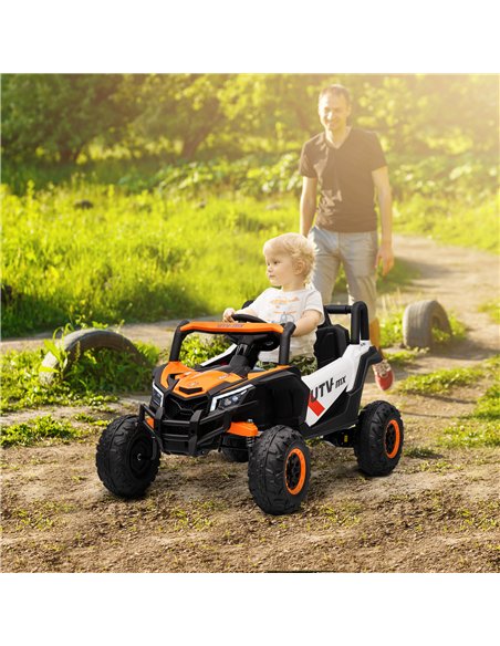 AIYAPLAY 12V Kids Ride On Car with Remote Control, Kids Electric Car with Suspension System, Music, for Ages 3-5 Years, Orange - pic 175273 | FastDaddyshop