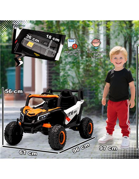 AIYAPLAY 12V Kids Ride On Car with Remote Control, Kids Electric Car with Suspension System, Music, for Ages 3-5 Years, Orange - pic 175274 | FastDaddyshop