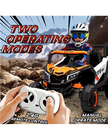 AIYAPLAY 12V Kids Ride On Car with Remote Control, Kids Electric Car with Suspension System, Music, for Ages 3-5 Years, Orange