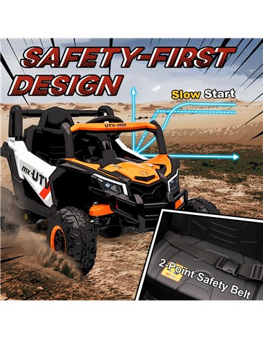 AIYAPLAY 12V Kids Ride On Car with Remote Control, Kids Electric Car with Suspension System, Music, for Ages 3-5 Years, Orange