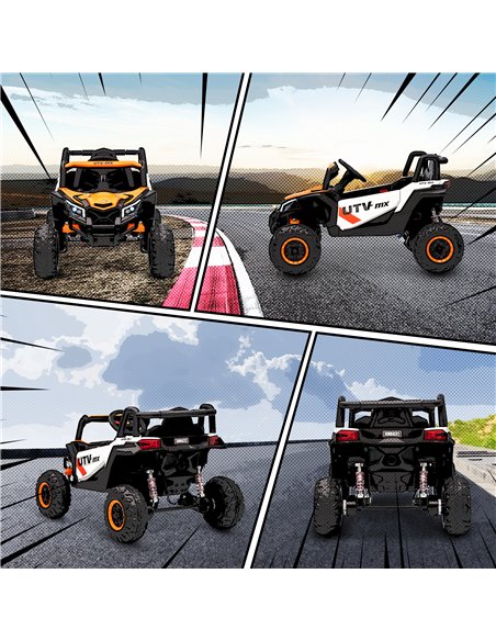 AIYAPLAY 12V Kids Ride On Car with Remote Control, Kids Electric Car with Suspension System, Music, for Ages 3-5 Years, Orange - pic 175280 | FastDaddyshop