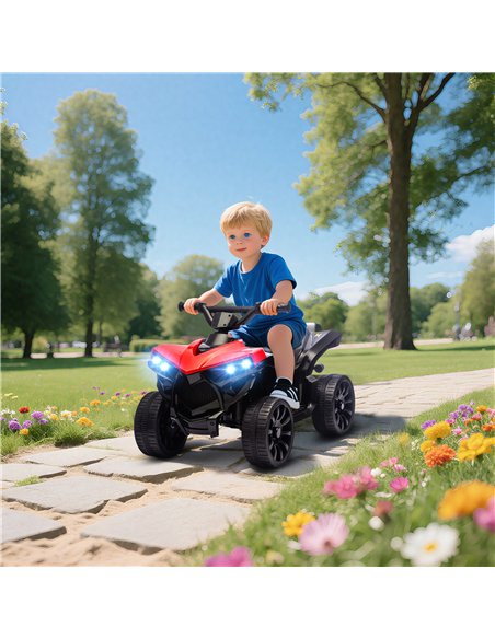 AIYAPLAY 6V Kids ATV, 4 Wheeler Electric Ride on Car with Music and LED Headlights, for Ages 3-6 Years Boys and Girls, Red - pic 175291 | FastDaddyshop