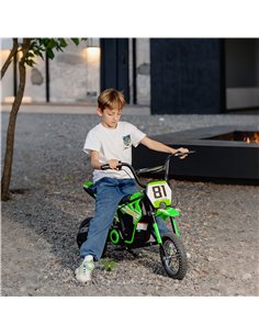 AIYAPLAY Kids Electric Motorbike, 24V Ride On Motorcycle with 3 Speeds and Rear Suspension, Dirt Bike for 8-12 Years Old, Green 2