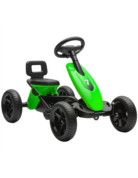 AIYAPLAY Pedal Go Kart for Kids 2-5 Years, with Silent EVA Wheels, Metal Frame, Green - pic 175308 | FastDaddyshop
