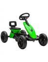 AIYAPLAY Pedal Go Kart for Kids 2-5 Years, with Silent EVA Wheels, Metal Frame, Green
