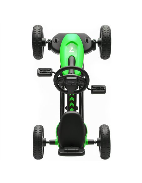 AIYAPLAY Pedal Go Kart for Kids 2-5 Years, with Silent EVA Wheels, Metal Frame, Green - pic 175315 | FastDaddyshop