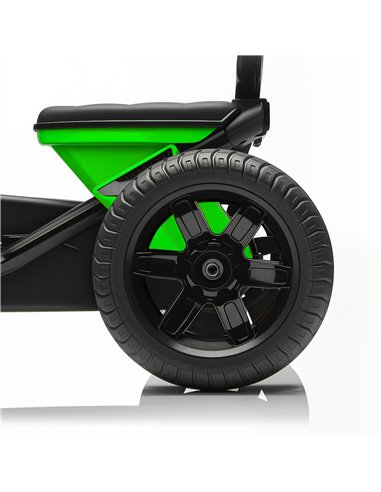 AIYAPLAY Pedal Go Kart for Kids 2-5 Years, with Silent EVA Wheels, Metal Frame, Green