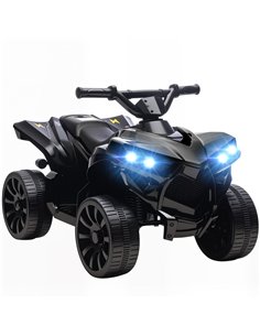 AIYAPLAY 6V Kids ATV, 4 Wheeler Electric Ride on Car with Music and LED Headlights, for Ages 3-6 Years Boys and Girls, Black