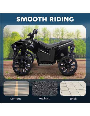 AIYAPLAY 6V Kids ATV, 4 Wheeler Electric Ride on Car with Music and LED Headlights, for Ages 3-6 Years Boys and Girls, Black