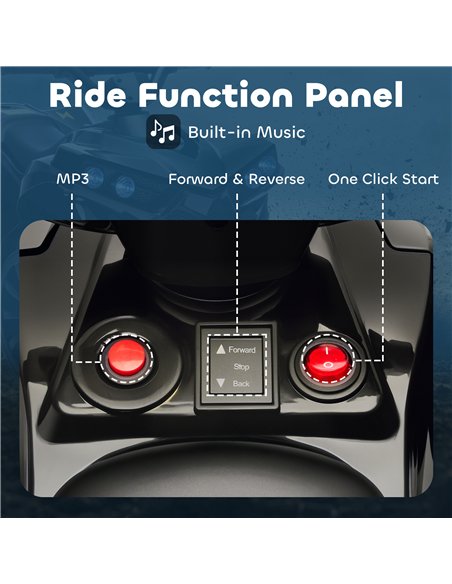 AIYAPLAY 6V Kids ATV, 4 Wheeler Electric Ride on Car with Music and LED Headlights, for Ages 3-6 Years Boys and Girls, Black - pic 175322 | FastDaddyshop