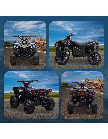 AIYAPLAY 6V Kids ATV, 4 Wheeler Electric Ride on Car with Music and LED Headlights, for Ages 3-6 Years Boys and Girls, Black - pic 175323 | FastDaddyshop