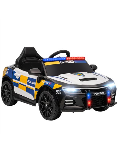 AIYAPLAY Kids Electric Ride on Police Car with Remote Control, Music, Horn, Siren Flashing Lights for 3-5 Years Old, Multicolour - pic 175326 | FastDaddyshop
