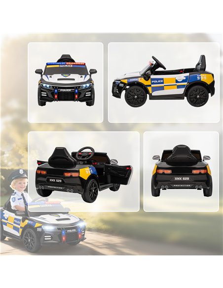 AIYAPLAY Kids Electric Ride on Police Car with Remote Control, Music, Horn, Siren Flashing Lights for 3-5 Years Old, Multicolour - pic 175333 | FastDaddyshop