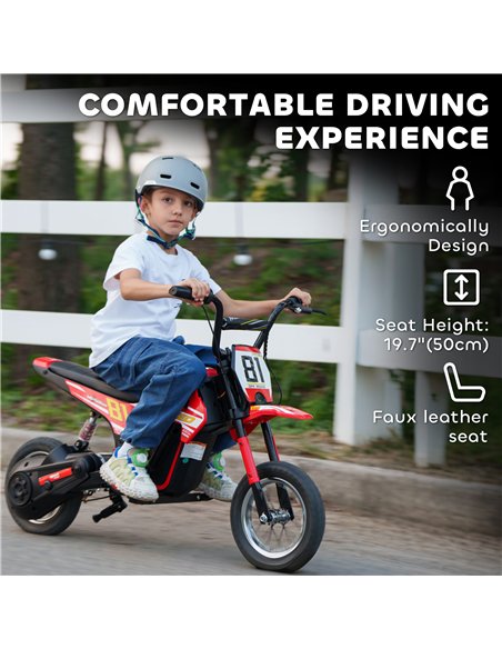 AIYAPLAY Kids Electric Motorbike 3 Gearboxes Speed Ride on Motorcycle with 41min Ranges - Red - pic 175341 | FastDaddyshop