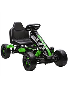 AIYAPLAY Pedal Go Kart for Kids Aged 3-6 Years, with Freewheel System, Brake, EVA Anti-Slip Wheels, Green