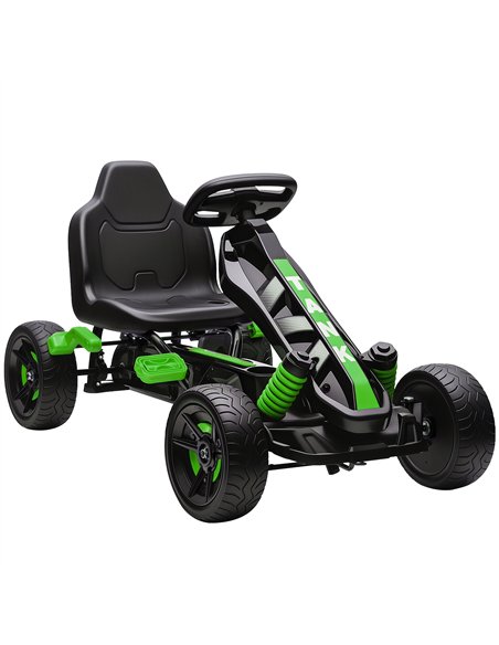AIYAPLAY Pedal Go Kart for Kids Aged 3-6 Years, with Freewheel System, Brake, EVA Anti-Slip Wheels, Green - pic 175344 | FastDaddyshop