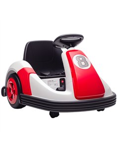 AIYAPLAY Kids Bumper Car with 360-Degree Rotation, 6V Electric Ride On Car with Music and Horn for 3-8 Years Old, Red