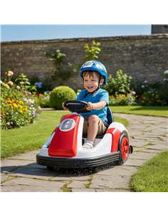 AIYAPLAY Kids Bumper Car with 360-Degree Rotation, 6V Electric Ride On Car with Music and Horn for 3-8 Years Old, Red 2