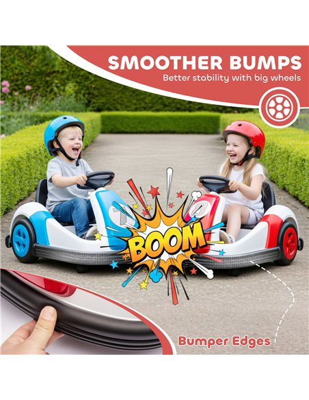 AIYAPLAY Kids Bumper Car with 360-Degree Rotation, 6V Electric Ride On Car with Music and Horn for 3-8 Years Old, Red - pic 175385 | FastDaddyshop