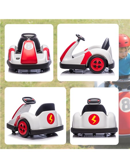 AIYAPLAY Kids Bumper Car with 360-Degree Rotation, 6V Electric Ride On Car with Music and Horn for 3-8 Years Old, Red - pic 175388 | FastDaddyshop