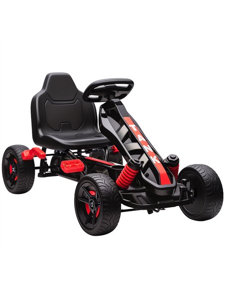 AIYAPLAY Pedal Go Kart for Kids Aged 3-6 Years, with Freewheel System, Brake, EVA Anti-Slip Wheels, Red - pic 175389 | FastDaddyshop