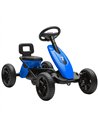 AIYAPLAY Pedal Go Kart for Kids 2-5 Years, with Silent EVA Wheels, Metal Frame, Blue