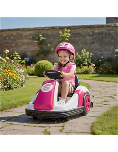 AIYAPLAY Kids Bumper Car with 360-Degree Rotation, 6V Electric Ride On Car with Music and Horn for 3-8 Years Old, Pink 2