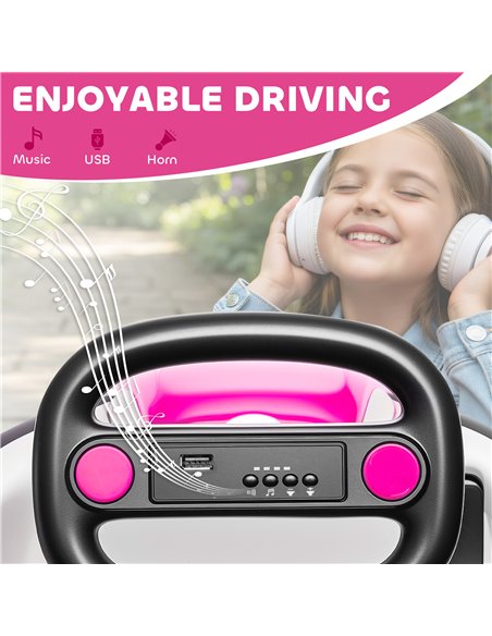 AIYAPLAY Kids Bumper Car with 360-Degree Rotation, 6V Electric Ride On Car with Music and Horn for 3-8 Years Old, Pink - pic 175413 | FastDaddyshop