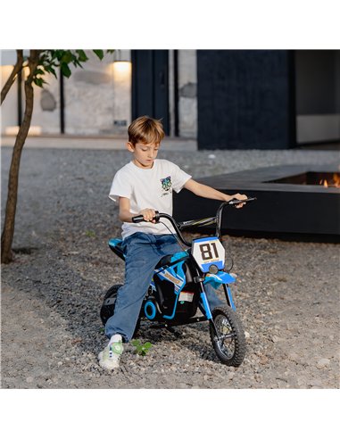 AIYAPLAY Kids Electric Motorbike 3 Gearboxes Speed Ride on Motorcycle with 40min Ranges - Blue