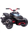 AIYAPLAY 12V Kids Electric Ride On Car with 3 Wheeler, MP3 Player, Horn, 2 Speeds, LED Lights for Boys & Girls Ages 3-8, Black