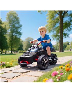 AIYAPLAY 12V Kids Electric Ride On Car with 3 Wheeler, MP3 Player, Horn, 2 Speeds, LED Lights for Boys & Girls Ages 3-8, Black 2
