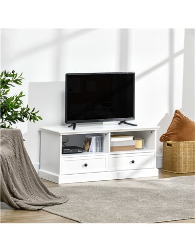 Homcom 1030mm Classic-Look TV Cabinet with Storage, White