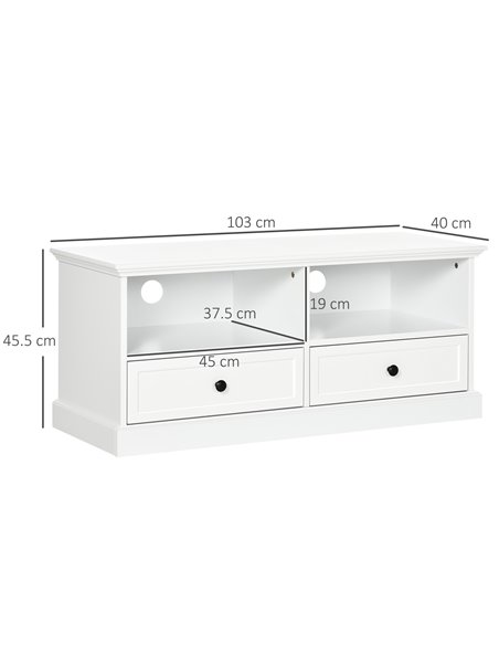 Homcom 1030mm Classic-Look TV Cabinet with Storage, White - pic 17544 | FastDaddyshop