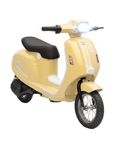 AIYAPLAY 24V Kids Electric Motorbike, Ride on Motorcycle with Manual Throttle, Brakes and LED Lights for Ages 8-12 Years, Beige