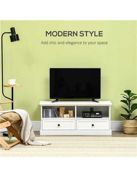 Homcom 1030mm Classic-Look TV Cabinet with Storage, White - pic 17545 | FastDaddyshop