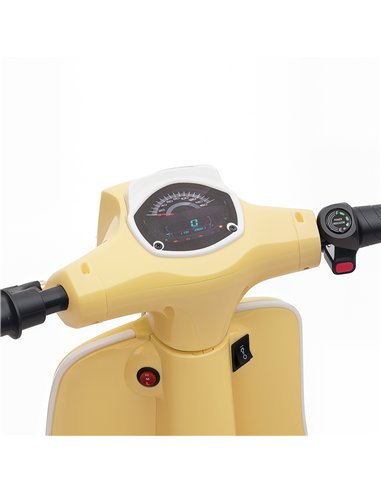 AIYAPLAY 24V Kids Electric Motorbike, Ride on Motorcycle with Manual Throttle, Brakes and LED Lights for Ages 8-12 Years, Beige