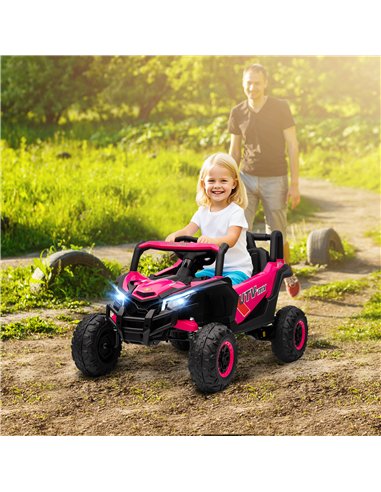 AIYAPLAY 12V Kids Ride On Car with Remote Control, Kids Electric Car with Suspension System, Music, for Kids 3-5 Years, Pink