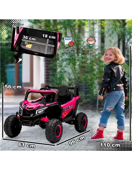 AIYAPLAY 12V Kids Ride On Car with Remote Control, Kids Electric Car with Suspension System, Music, for Kids 3-5 Years, Pink - pic 175454 | FastDaddyshop