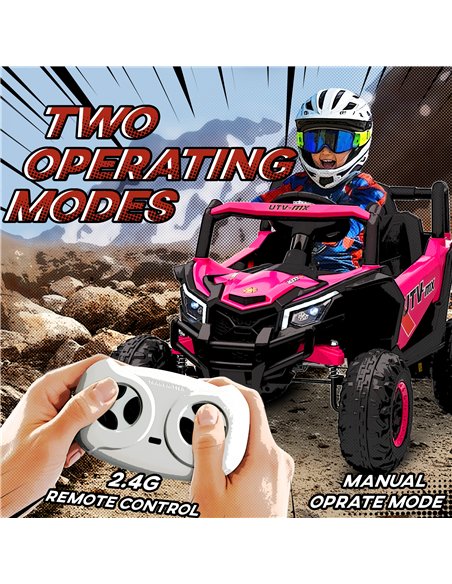 AIYAPLAY 12V Kids Ride On Car with Remote Control, Kids Electric Car with Suspension System, Music, for Kids 3-5 Years, Pink - pic 175455 | FastDaddyshop