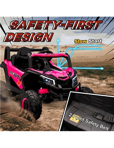 AIYAPLAY 12V Kids Ride On Car with Remote Control, Kids Electric Car with Suspension System, Music, for Kids 3-5 Years, Pink