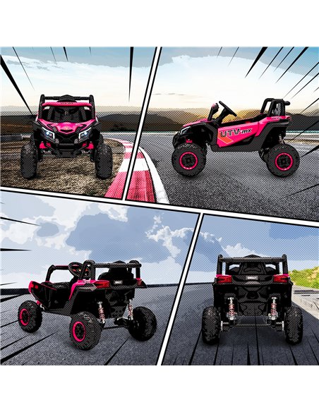 AIYAPLAY 12V Kids Ride On Car with Remote Control, Kids Electric Car with Suspension System, Music, for Kids 3-5 Years, Pink - pic 175460 | FastDaddyshop