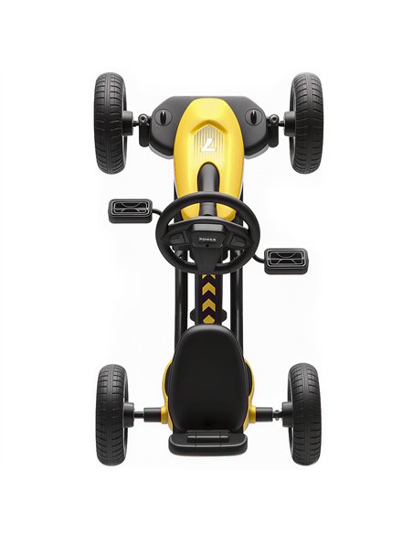 AIYAPLAY Pedal Go Kart for Kids 2-5 Years, with Silent EVA Wheels, Metal Frame, Yellow - pic 175468 | FastDaddyshop