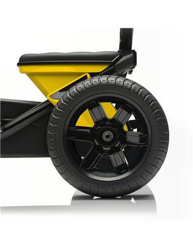AIYAPLAY Pedal Go Kart for Kids 2-5 Years, with Silent EVA Wheels, Metal Frame, Yellow