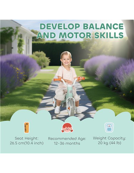 AIYAPLAY Toddler Balance Bike with No Pedal, 3 Silence Wheels for 12-36 Months Boys and Girls, Indoor Outdoor, Green - pic 175491 | FastDaddyshop