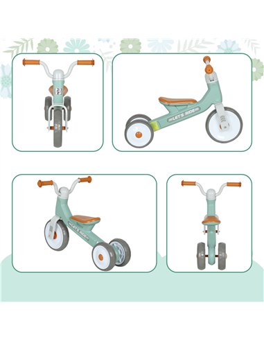 AIYAPLAY Toddler Balance Bike with No Pedal, 3 Silence Wheels for 12-36 Months Boys and Girls, Indoor Outdoor, Green