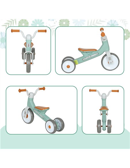 AIYAPLAY Toddler Balance Bike with No Pedal, 3 Silence Wheels for 12-36 Months Boys and Girls, Indoor Outdoor, Green - pic 175496 | FastDaddyshop