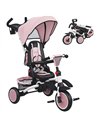 AIYAPLAY 6 in 1 Foldable Kids Trike with Adjustable Parent Handle & Canopy for Ages 1-5, Pink
