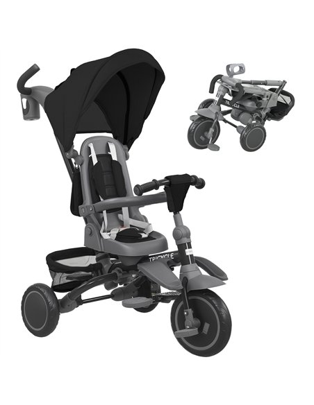 AIYAPLAY 6 in 1 Foldable Kids Trike with Adjustable Parent Handle & Canopy for Ages 1-5, Black - pic 175515 | FastDaddyshop