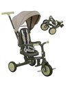 AIYAPLAY 5 in 1 Kids Trike with Adjustable Backrest, Toddler Tricycle with Push Handlebar, Adjustable Backrest, Dark Green