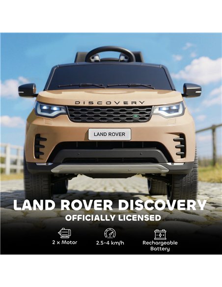 AIYAPLAY Land Rover Discovery Licensed 12V Kids Electric Car with Remote, 4 Wheel Suspension, Slow Start, Lights, Music, Khaki - pic 175590 | FastDaddyshop